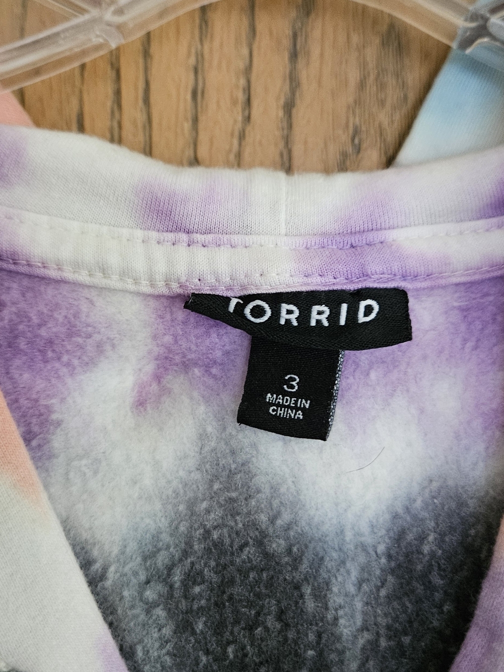 torrid Tie-Dye Hoodie in Purple, Blue & Black - Picture 2 of 3